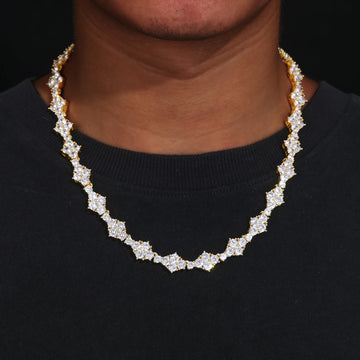 VVS Moissanite Rhombus Tennis Chain Necklace – 925 Sterling Silver
