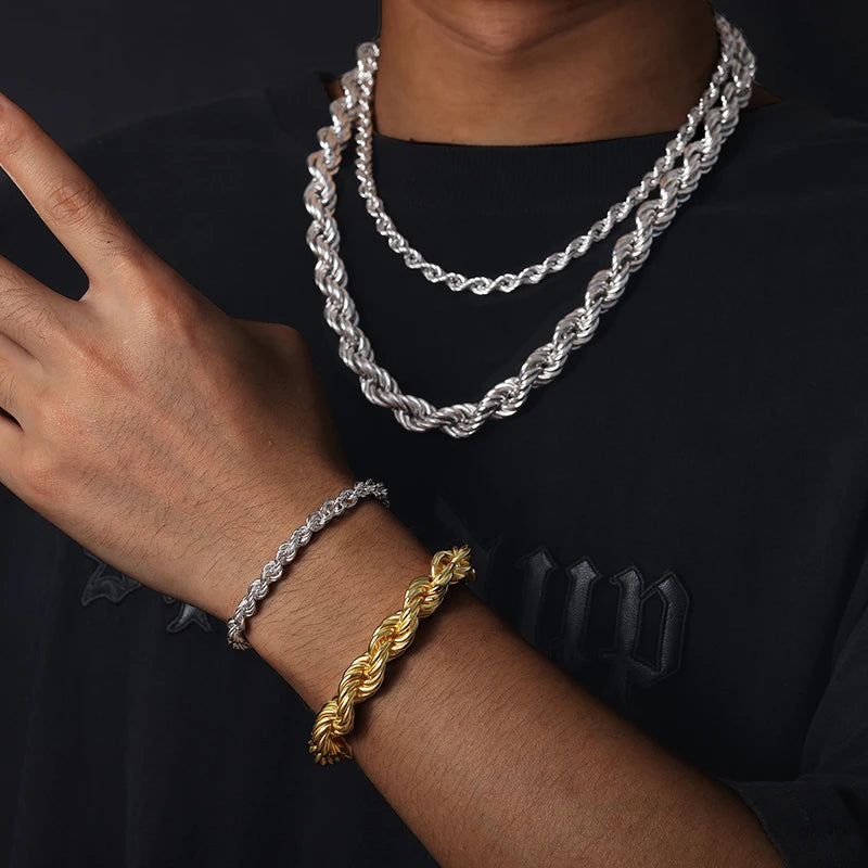 6mm Luxury 14K 18K Gold Plated Solid 925 Sterling Silver
