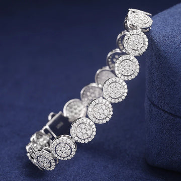 925 Sterling Silver 9mm Iced Out Bracelet With GRA Certificate