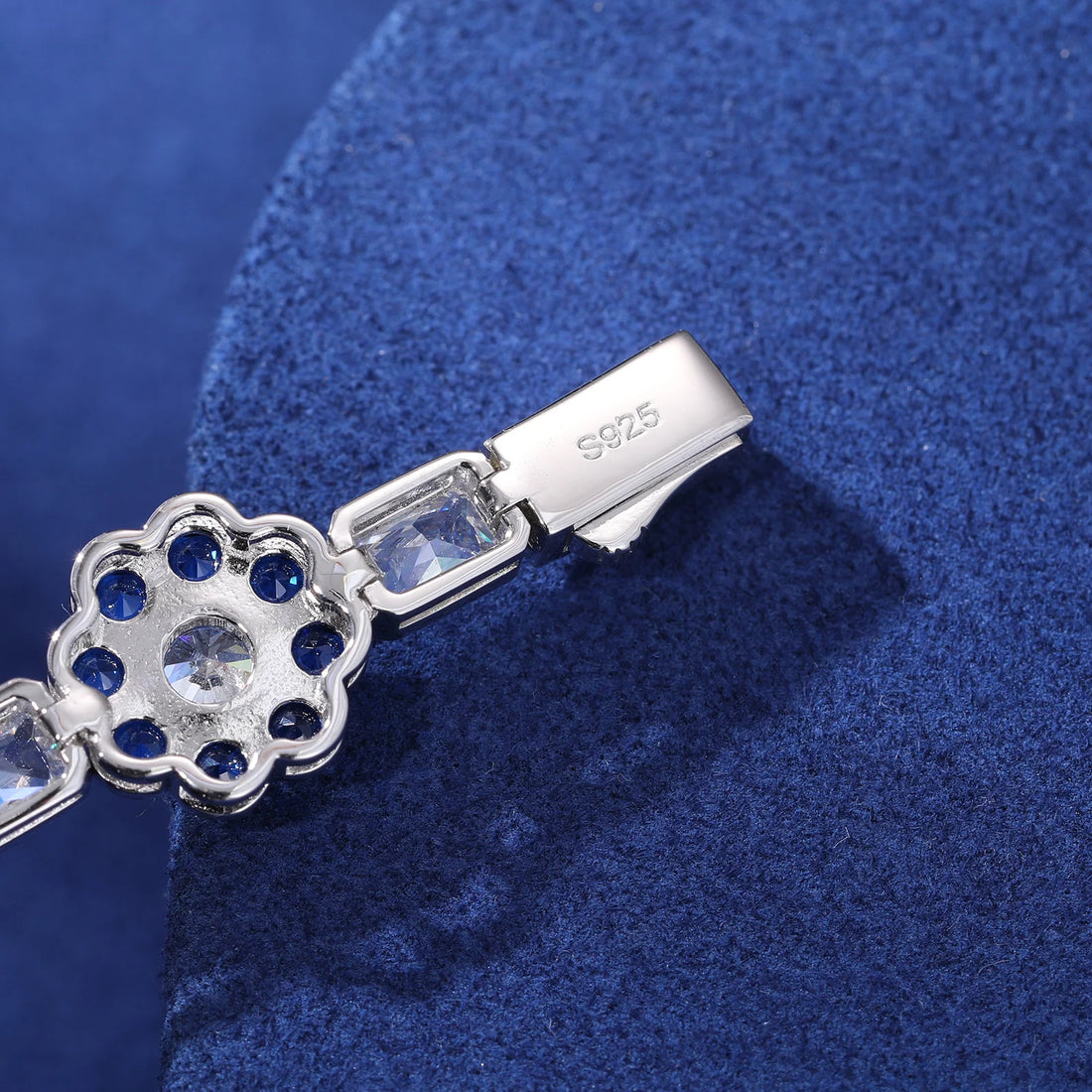 12mm 925 Sterling Silver Colored CZ Flower VVS Baguette
