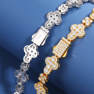 10mm Snowflake Cross Moissanite Chain Necklace – 925 Sterling Silver