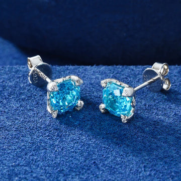 Blue Zircon Stud Earrings