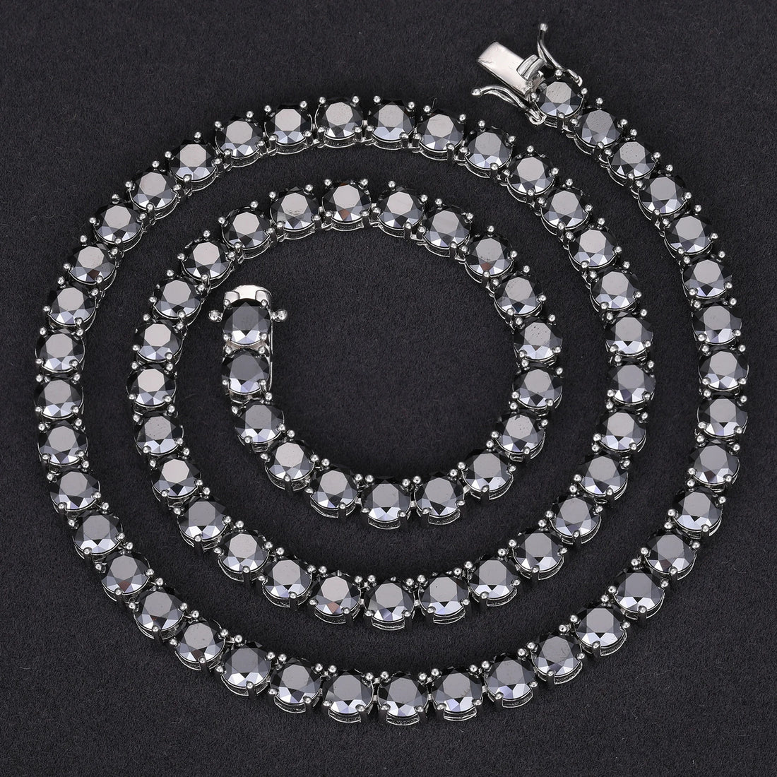 New Trendy Custom 5mm 925 Sterling Silver Black VVS Moissanite