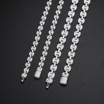 925 Sterling Silver VVS Moissanite Cuban Link Chain Necklace