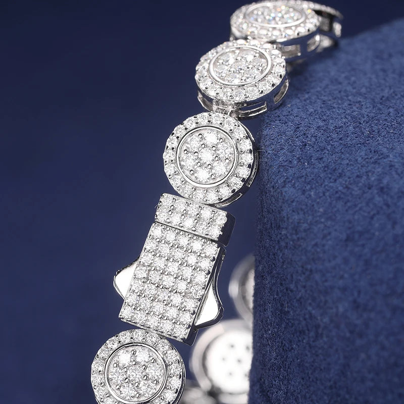 925 Sterling Silver 9mm Iced Out Bracelet With GRA Certificate