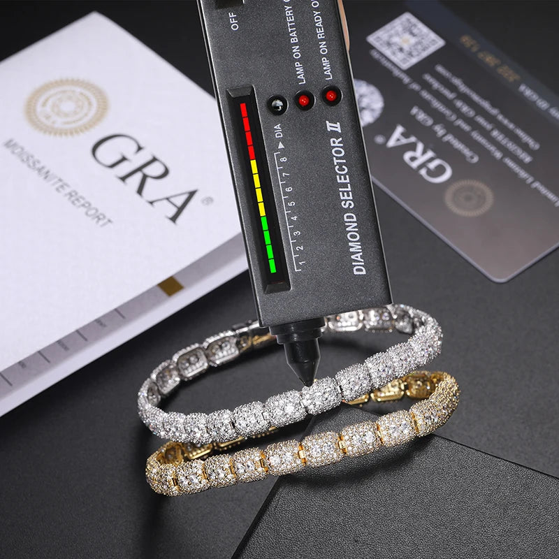 925 Silver VVS Moissanite Diamond Iced Out Wholesale Tennis Chain Bracelet Fine Jewelry