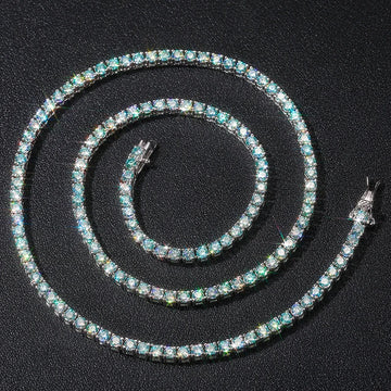 New Trend Fine Jewelry Iced Out Blue Green Colorful