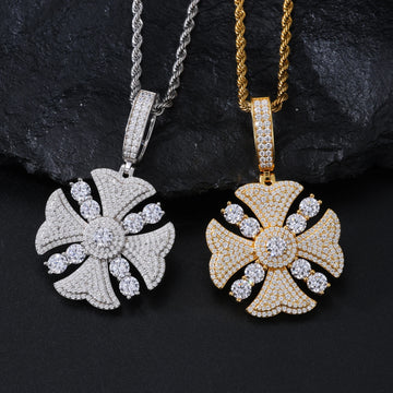 Halo Cross Pendant Necklace