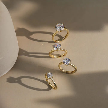 Round Cut Moissanite Engagement Ring