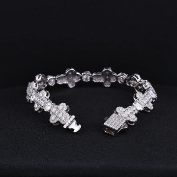 New Arrival Hip Hop Jewelry White Gold 10mm 925 Sterling Silver Vvs