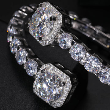 925 Sterling Silver VVS Mossanite Fashion Bracelet for Men Women