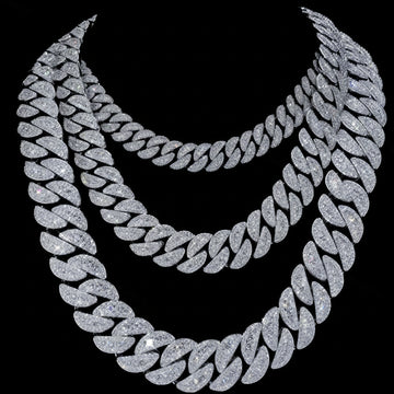 Moissanite Cuban Link Chain 925 Silver Iced Out Hip Hop Necklace for Men