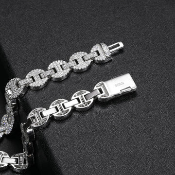 Pass Diamond Tester VVS Moissanite Iced Out Guci Link Chain Bracelet
