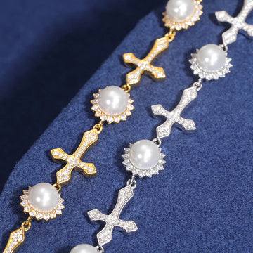 Luxury Design Fine Jewelry 12MM Iced Out Imitation Pearl Beads VVS
