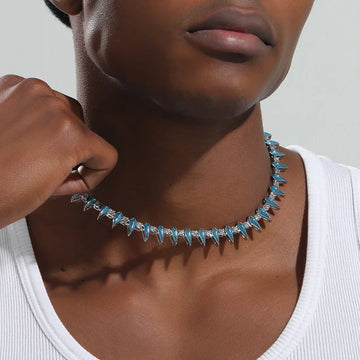 Black VVS Moissanite Panther Tennis Choker – 925 Sterling Silver