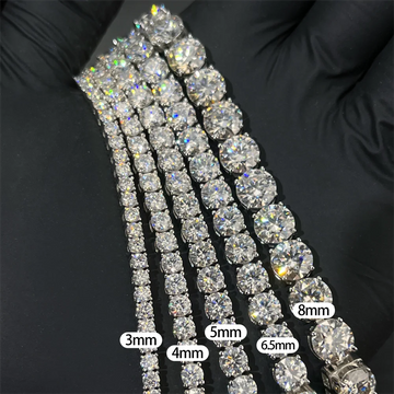 VVS Moissanite Tennis Chain Necklace – 925 Sterling Silver