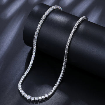 Luxury 925 Sterling Silver VVS Moissanite Tennis Necklace