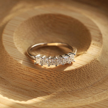 Princess Cut Moissanite Eternity Wedding Ring