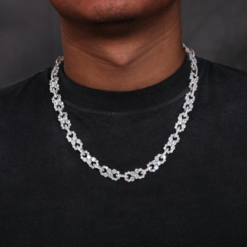 VVS Moissanite Cuban Link Chain Necklace with Infinity Symbol
