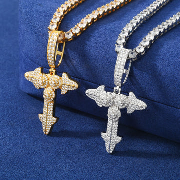 Three Rose Cross Pendant
