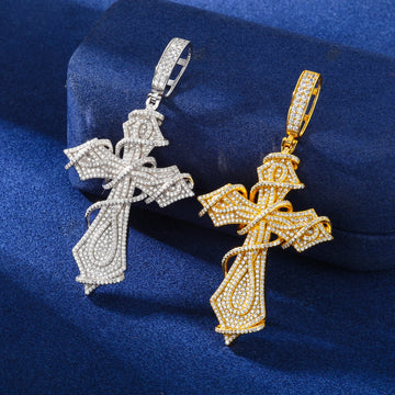 Rattan Cross Pendant