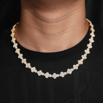 Luxury 925 Sterling Silver Moissanite Cross Link Necklace