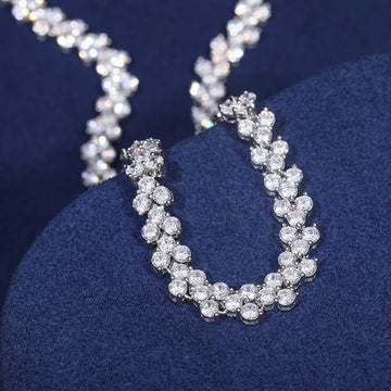 Luxury 925 Sterling Silver 6mm Moissanite Necklace