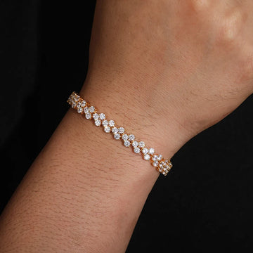 Fine Jewelry 6mm 925 Sterling Silver Luxury D VVS1 Diamond Bracelet
