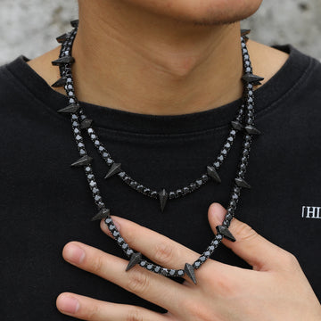 5mm Black VVS Moissanite Tennis Chain Choker – 925 Sterling Silver