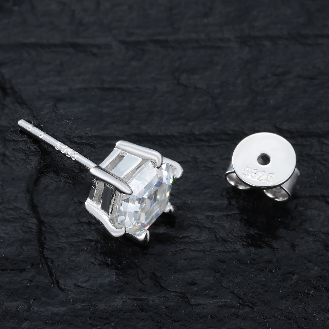 Hexagonal Cut Moissanite Earrings