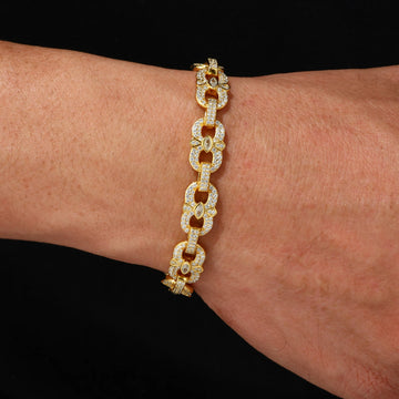 10mm 925 Sterling Silver Cut Marquise VVS Moissanite Diamond Infinity Iris Bracelet