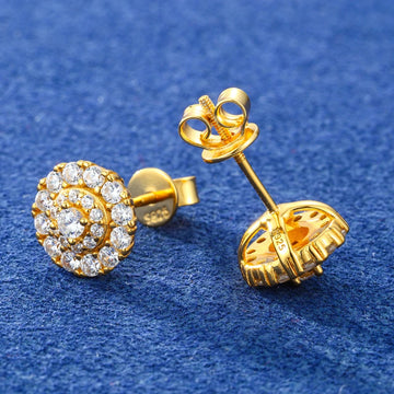 Moissanite Halo Stud Earrings