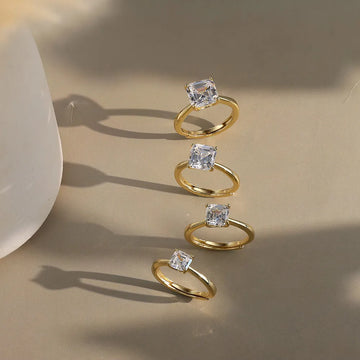 Princess Cut Moissanite Engagement Ring