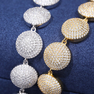 Factory High Quality Hip Hop Jewelry 12mm Crystal Round Bracelet 925 Solid