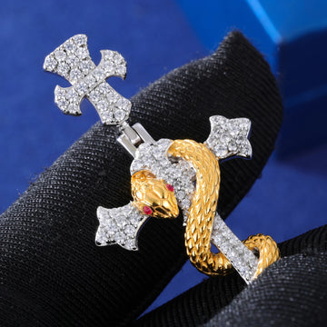 Snake Staff Cross Pendan