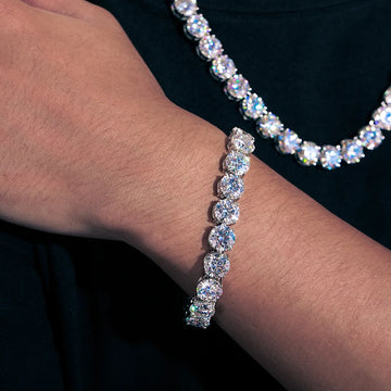 10mm 925 Silver Gra VVS Moissanite Diamond Tennis Chain Bracelet