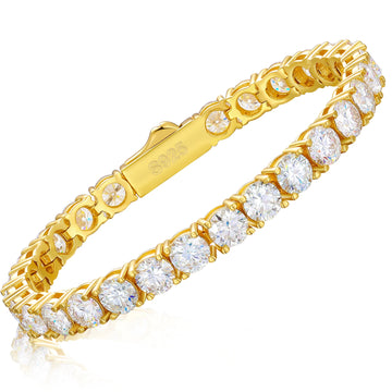 Women Jewelry Spring Buckle 925 Silver VVS Moissanite Cluster Tennis Bracelet