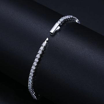 925 Silver Vvs Moissanite Hip Hop Iced Out Tennis Bracelet