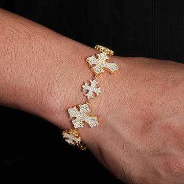Cross Bracelet 925 Sterling Silver Iced Out Men Bracelet With Certificate