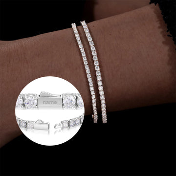 Classic 2mm 2.5mm Moissanite Tennis Bracelet 925 Sterling Silver Pass