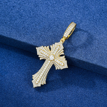 Asscher Cut Moissanite Cross