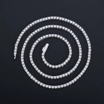 2mm–6mm VVS Moissanite Tennis Chain Necklace – 925 Sterling Silver
