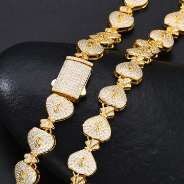 Gold Plated 925 Sterling Silver Money Bag Link Necklace