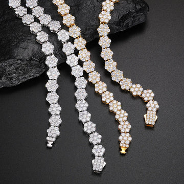 Luxury 925 Sterling Silver VVS Moissanite Honeycomb Necklace