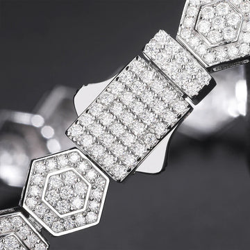 9mm 925 Sterling Silver Vvs Moissanite Diamond Hexagon Bracelet