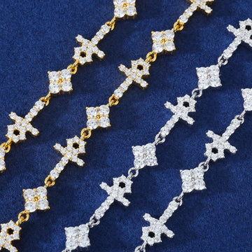 Luxury 925 Sterling Silver VVS Moissanite Cross Necklace