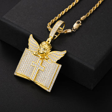 Angel Cross Bible Pendant