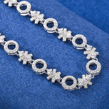 7mm Gold Plated 925 Sterling Silver Vvs Moissanite Diamond XO