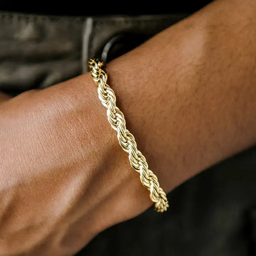 6mm 12mm White Gold 925 Sterling Silver VVS Moissanite Buckle Twisted Rope Chain Bracelet
