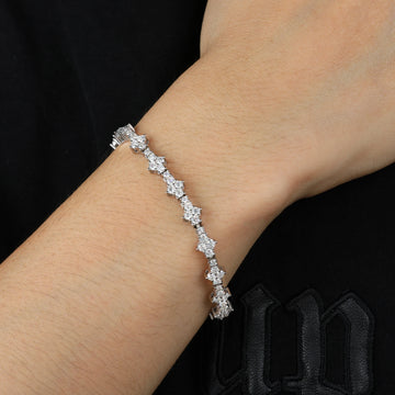 925 Sterling Silver VVS Moissanite Diamond Iced Out Four Leaf